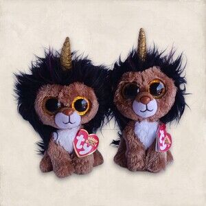 2 Ty Ramsey Unicorn Lion Beanie Boos Ty Silk 2021 Pair Twins